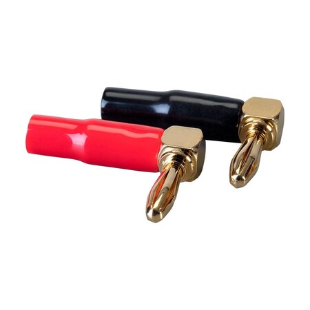 Monoprice 1 Pair Right Angle 24k Gold Plated Banana Speaker Wire Cable Screw Plu 21912